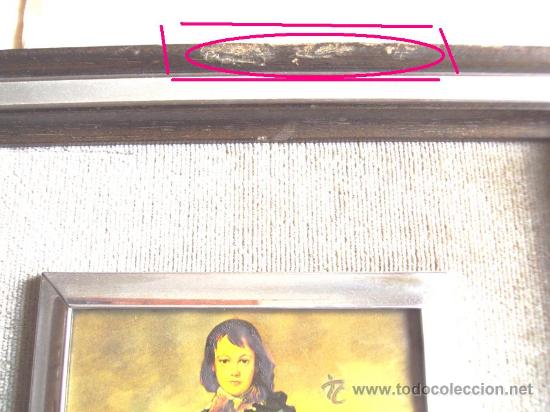 Otros objetos de arte: Cuadro pintado sobre postal bordes aluminio - Foto 2