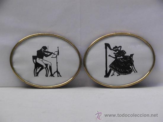 Otros objetos de arte: Pareja de siluetas tinta - Foto 1