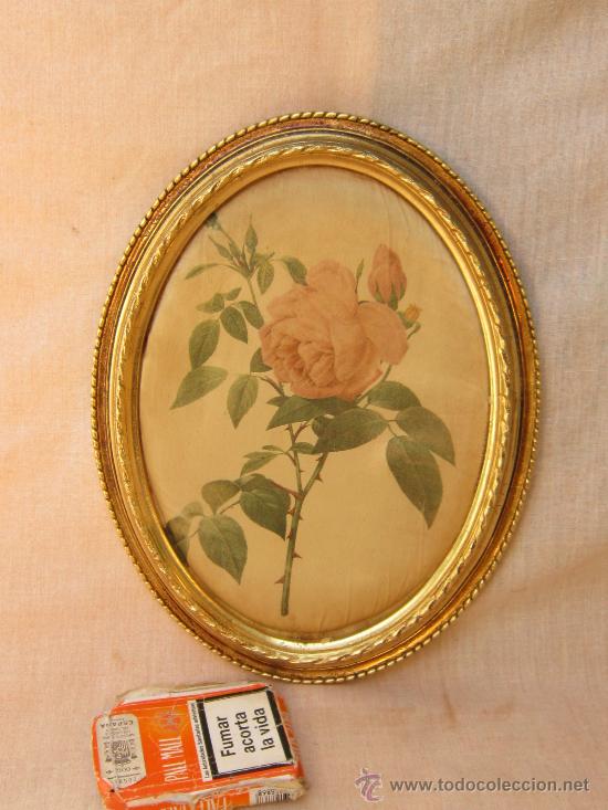 Otros objetos de arte: OVALO CON PAN DE ORO Y DIBUJO EN SEDA - Foto 1