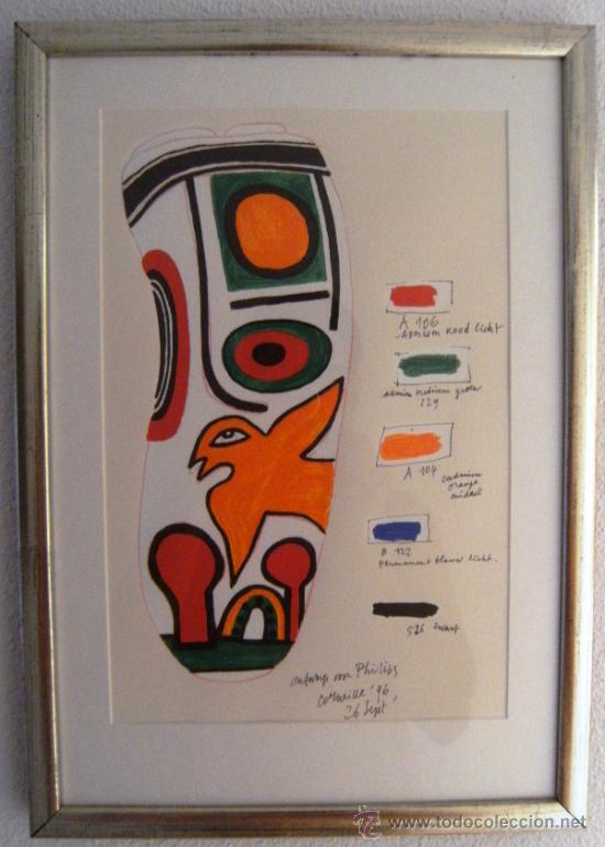 Otros objetos de arte: Corneille - Original design for a Philips shaver - lithograph - Foto 1