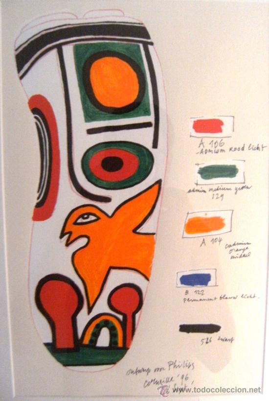 Otros objetos de arte: Corneille - Original design for a Philips shaver - lithograph - Foto 2