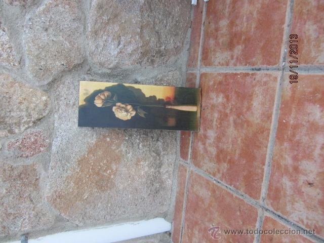 Otros objetos de arte: cuadro flores sobre madera  40x15 cms - Foto 2