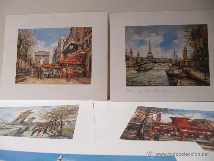 Otros objetos de arte: LOTE 5 LAMINAS PARIS - Foto 3