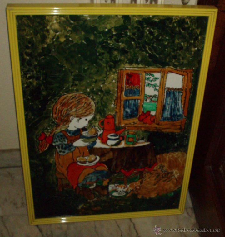 Otros objetos de arte: pintura sobre cristal en marcado - Foto 1