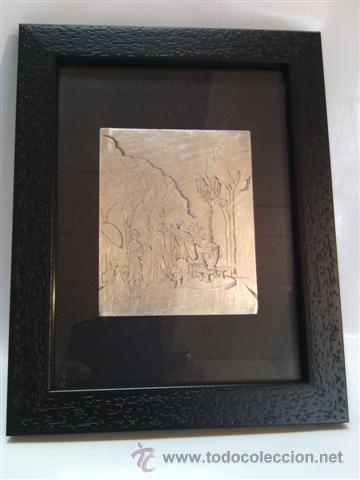 Otros objetos de arte: Jordi Sams&oacute; Bastardas 1929 - 2008 (Barcelona). Rambla y Canaletas, plata de ley firmada.