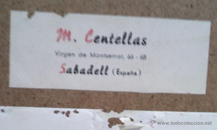 Otros objetos de arte: M. Centellas, cuadro de t&eacute;cnica de lanas, Sabadell - Foto 3