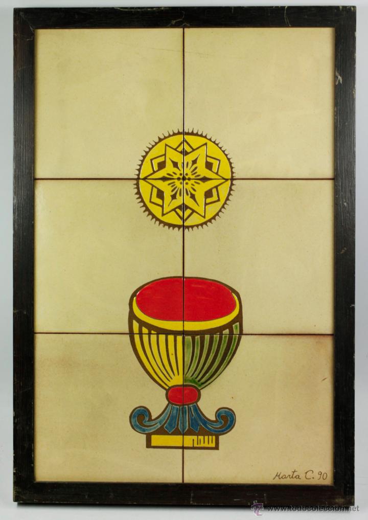 Otros objetos de arte: MARTA C. plaf&oacute;n de 6 azulejos 33x49 cm. - Foto 1