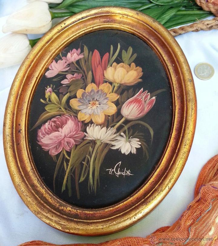 Otros objetos de arte: VIEJA TELA DECORADA Y ENMARCADA - Foto 1
