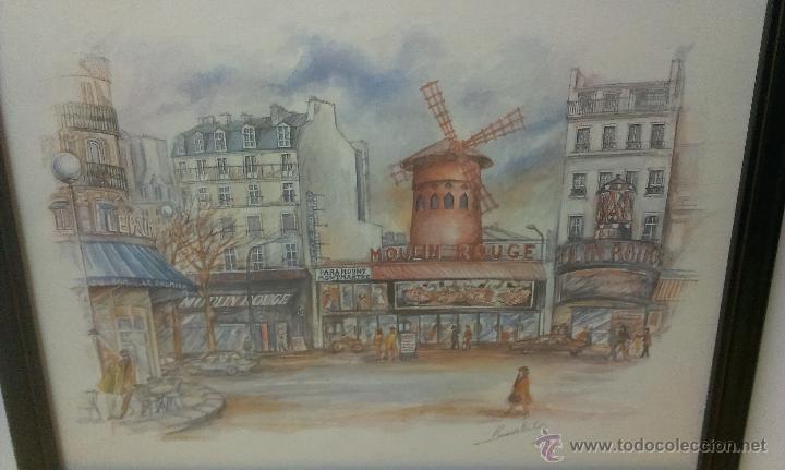 Otros objetos de arte: LAMINA ENMARCADA DEL MOULIN ROUGE .PARIS . - Foto 2