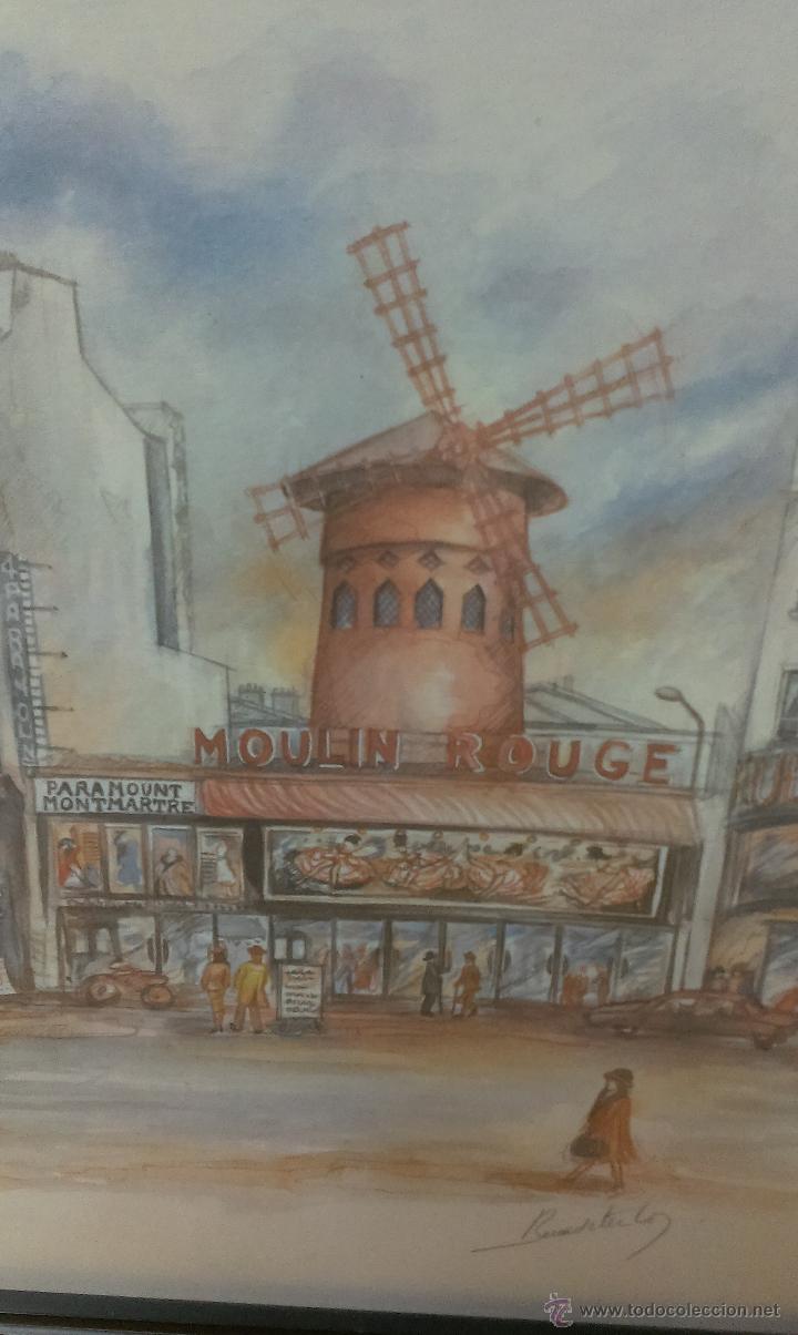 Otros objetos de arte: LAMINA ENMARCADA DEL MOULIN ROUGE .PARIS . - Foto 4