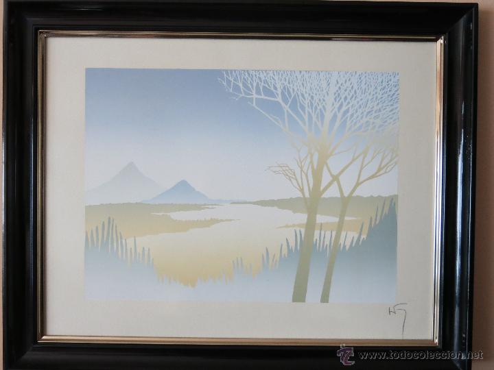 Otros objetos de arte: Cuadros paisaje con marco lacado - Foto 2