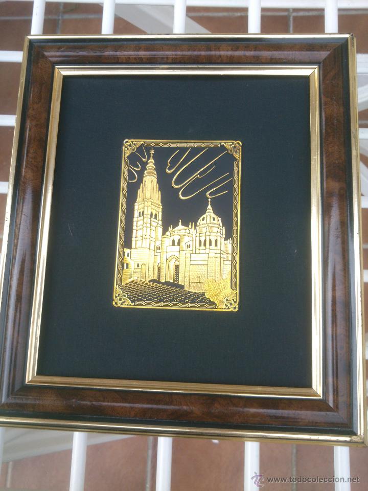 Otros objetos de arte: Placa DAMASQUINADA EN TOLEDO. ORO AMARILLO Y ORO VERDE - Foto 1