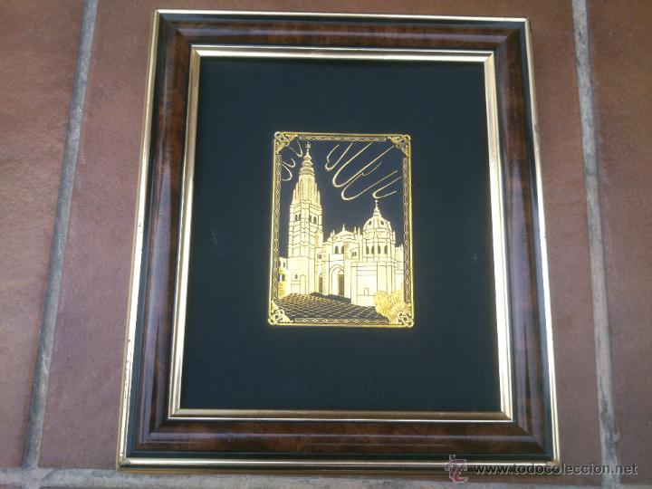 Otros objetos de arte: Placa DAMASQUINADA EN TOLEDO. ORO AMARILLO Y ORO VERDE - Foto 2