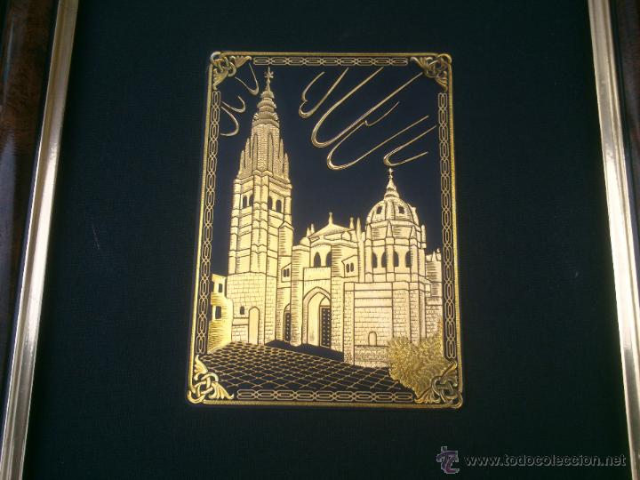 Otros objetos de arte: Placa DAMASQUINADA EN TOLEDO. ORO AMARILLO Y ORO VERDE - Foto 4