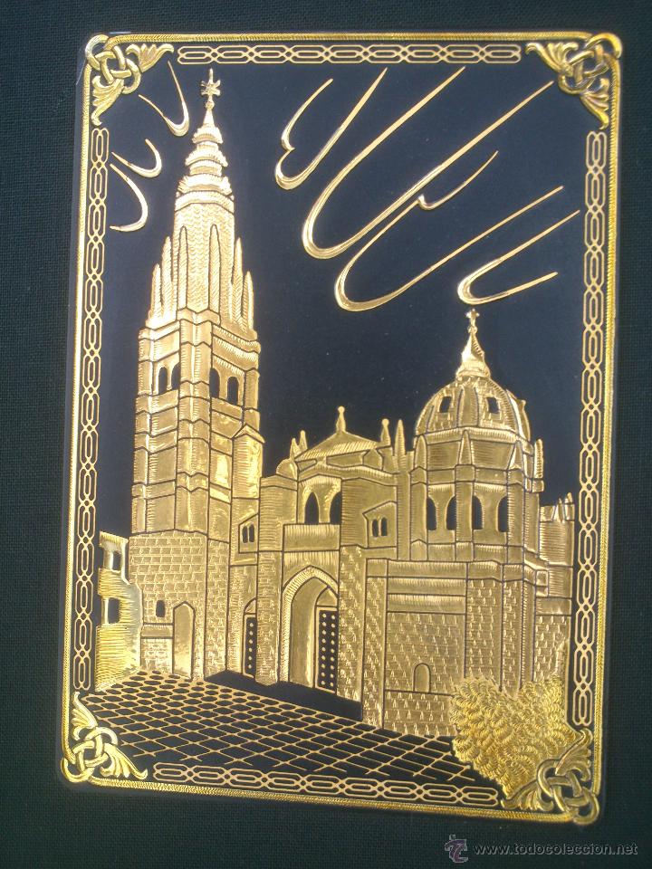 Otros objetos de arte: Placa DAMASQUINADA EN TOLEDO. ORO AMARILLO Y ORO VERDE - Foto 5
