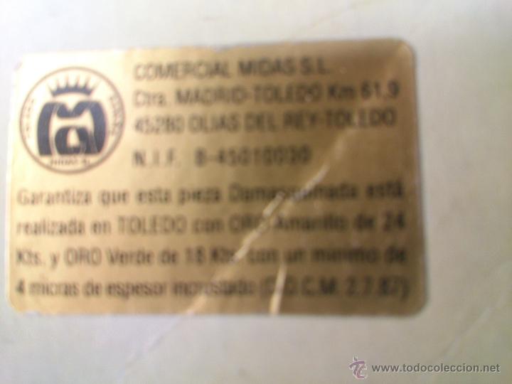 Otros objetos de arte: Placa DAMASQUINADA EN TOLEDO. ORO AMARILLO Y ORO VERDE - Foto 9