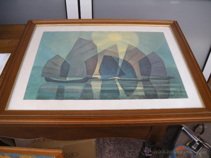 Otros objetos de arte: CUADRO CON L&Aacute;MINA DE BARCOS - Foto 1