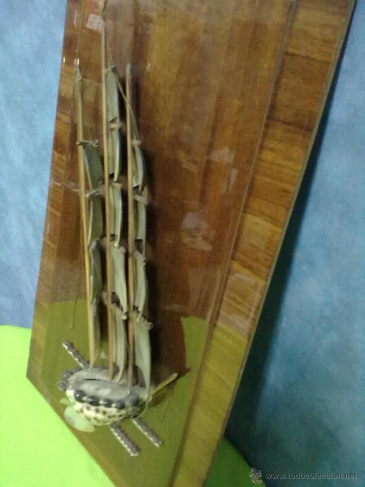 Otros objetos de arte: BARCO CARACOLAS CONCHAS NACAR - Foto 3