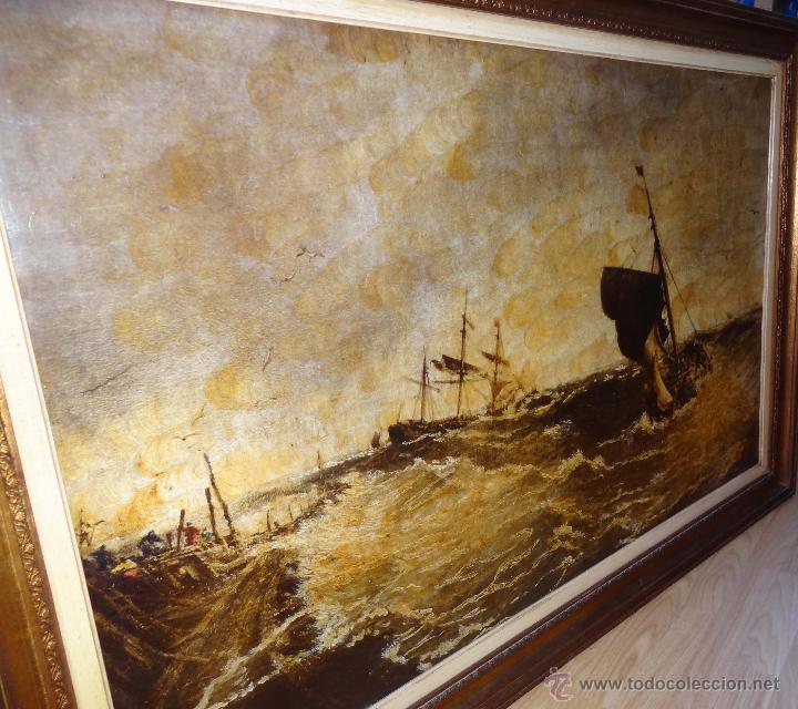Otros objetos de arte: Antiguo cuadro naval 153 x 103cm - Foto 1