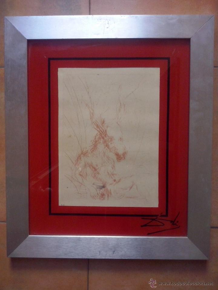 Otros objetos de arte: cuadro con lamina de dali- firma en cristal - Foto 1