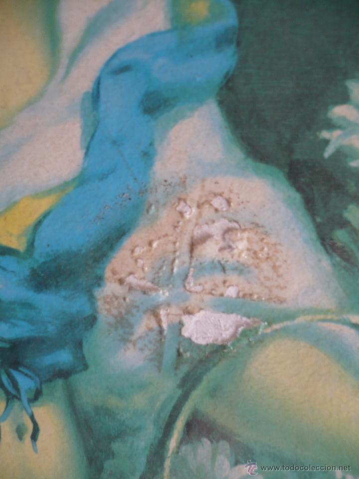 Otros objetos de arte: CUADRO DE MUJER SENTADA CON CANASTO CON CA&Ntilde;A COLOR ORO. - Foto 4