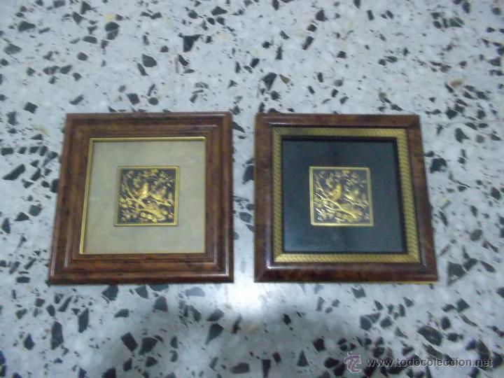 Otros objetos de arte: pareja de cuadros damaskinado en oro - Foto 1