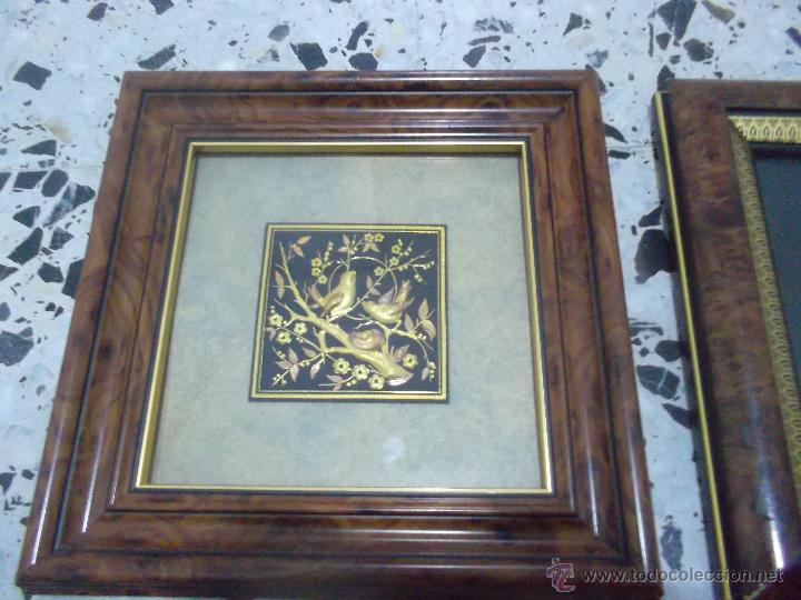 Otros objetos de arte: pareja de cuadros damaskinado en oro - Foto 2