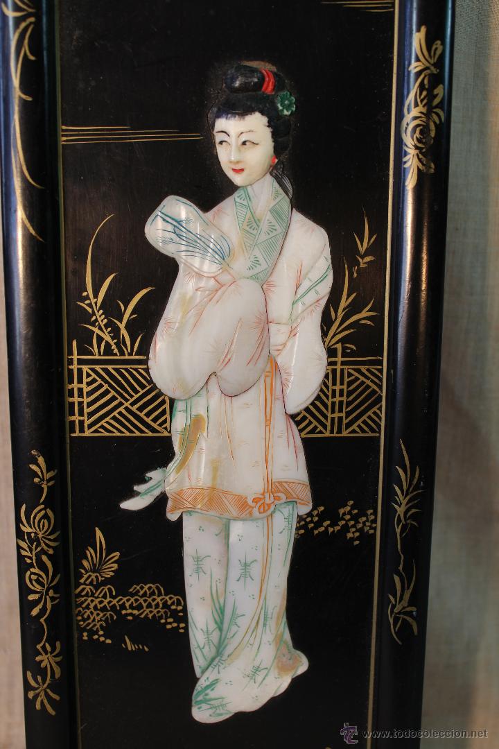 Otros objetos de arte: cuadro con geisha en nacar - Foto 2