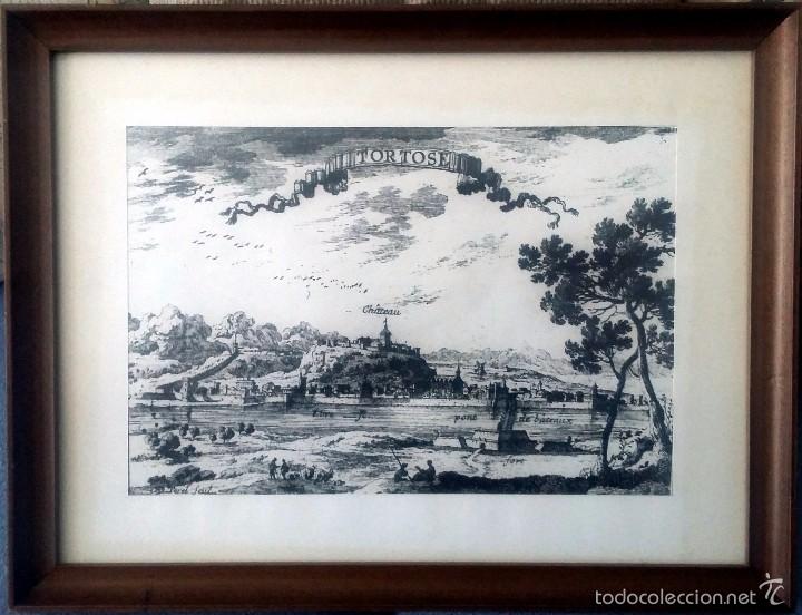 Otros objetos de arte: Grabado de Tortosa enmarcado - Foto 1