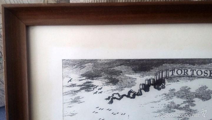 Otros objetos de arte: Grabado de Tortosa enmarcado - Foto 3