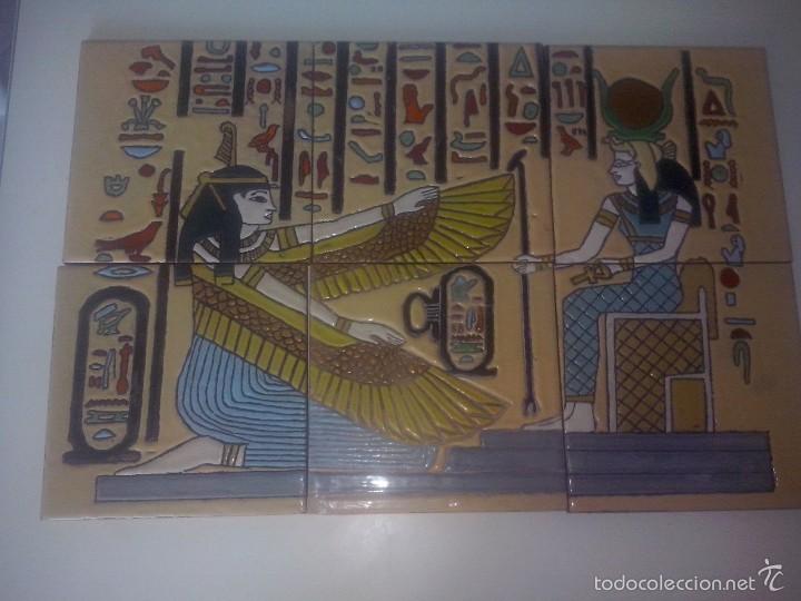 Otros objetos de arte: MURAL EN CUERDA SECA REPRESENTACION DEL ANTIGUO EGIPTO - Foto 1