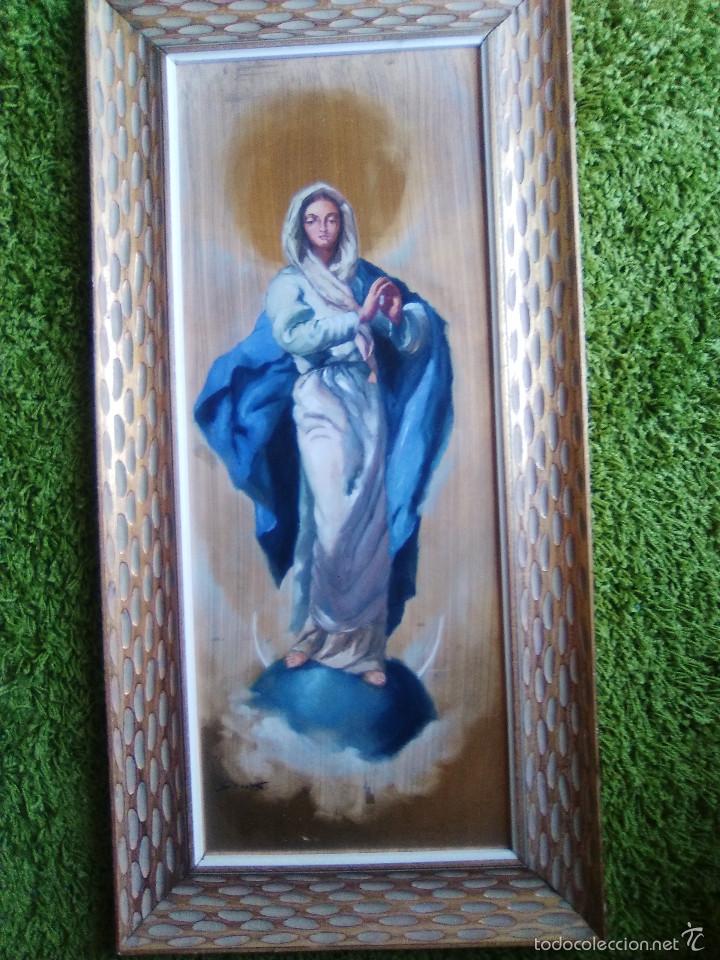 Otros objetos de arte: CUADRO VIRGEN , FIRMADO, PINTADO SOBRE PANEL - Foto 1