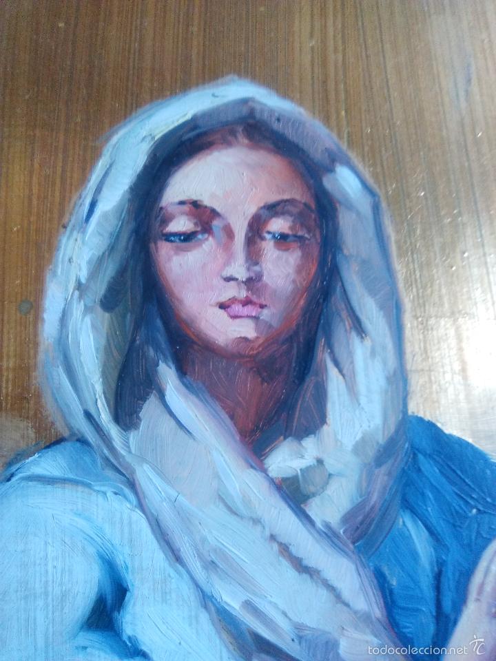 Otros objetos de arte: CUADRO VIRGEN , FIRMADO, PINTADO SOBRE PANEL - Foto 2