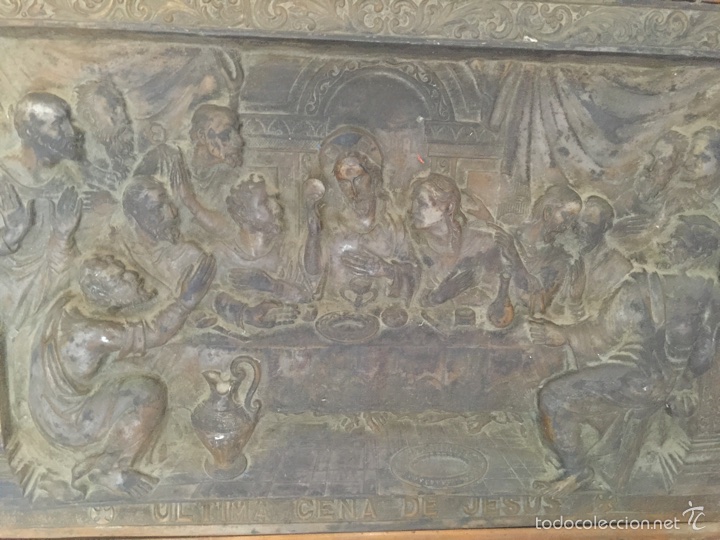 Otros objetos de arte: ULTIMA CENA. PLANCHA DE BRONCE PLATEADO. - Foto 2