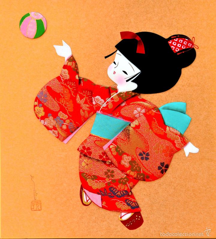 Otros objetos de arte: TRES L&Aacute;MINAS JAPONESAS - Foto 3