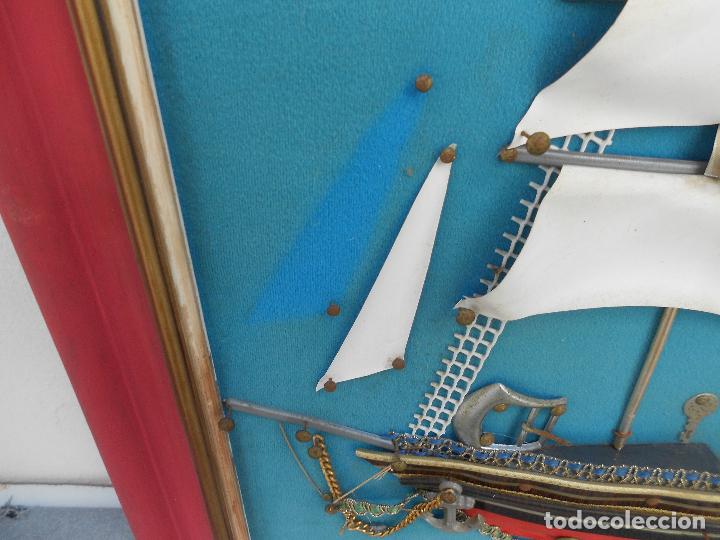 Otros objetos de arte: CUADRO DE VELERO SIGLO XIV. MATERIALES DE RECICLAJE. - Foto 2