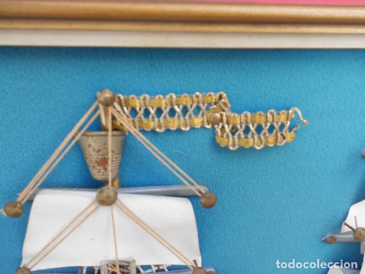 Otros objetos de arte: CUADRO DE VELERO SIGLO XIV. MATERIALES DE RECICLAJE. - Foto 3