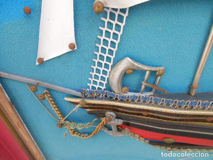 Otros objetos de arte: CUADRO DE VELERO SIGLO XIV. MATERIALES DE RECICLAJE. - Foto 5