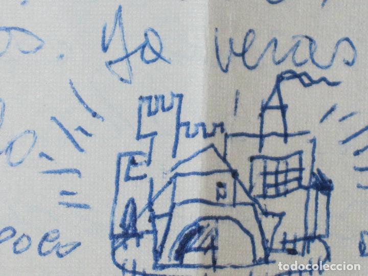 Rafael Reyes Torrent Pequeño Dibujo En Carta De Castillo Casa Tienda 1954