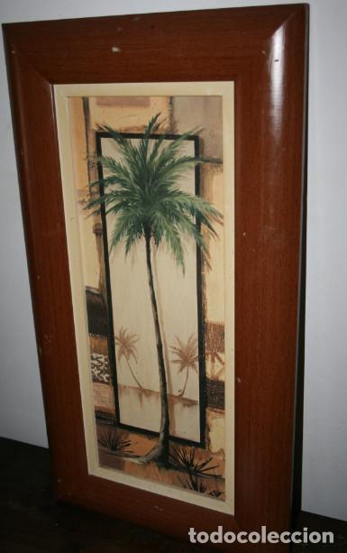 Otros objetos de arte: CUADRO TIPO CRAQUELADO SOBRE MADERA, PALMERA - Foto 1