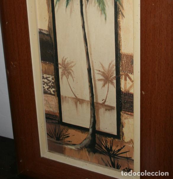Otros objetos de arte: CUADRO TIPO CRAQUELADO SOBRE MADERA, PALMERA - Foto 2