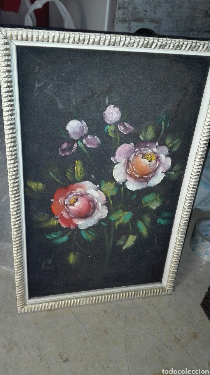 Otros objetos de arte: Cuadro Tapiz Flores - Foto 1