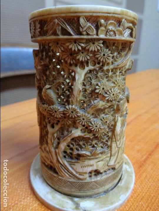 Otros objetos de arte: VASO TALLADO MARFIL - Foto 1