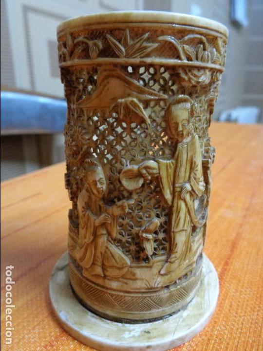 Otros objetos de arte: VASO TALLADO MARFIL - Foto 2