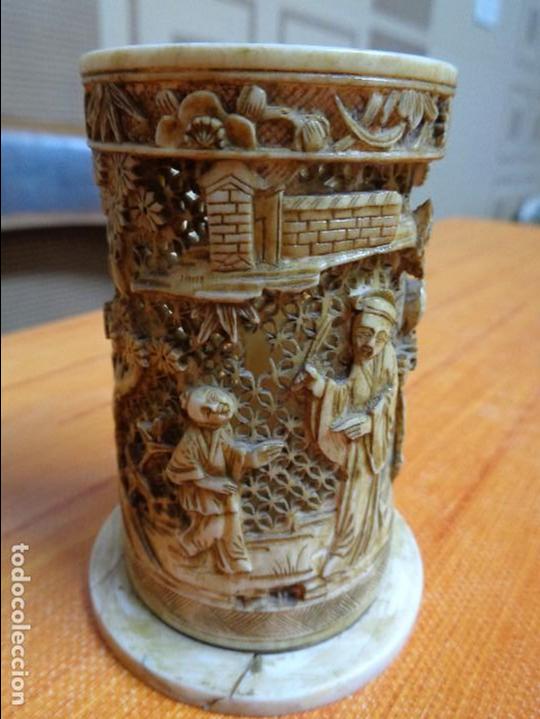 Otros objetos de arte: VASO TALLADO MARFIL - Foto 3