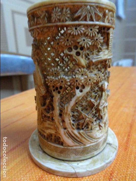 Otros objetos de arte: VASO TALLADO MARFIL - Foto 4