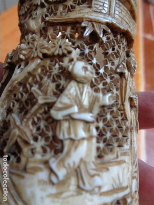 Otros objetos de arte: VASO TALLADO MARFIL - Foto 13