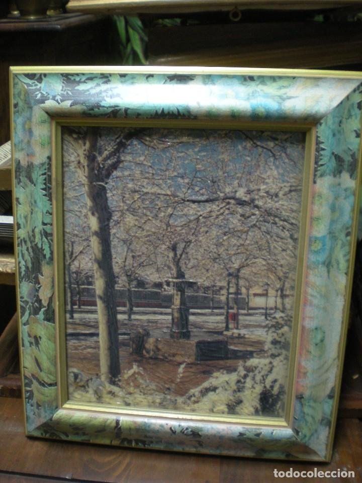 Otros objetos de arte: fotograf&iacute;a parque , tratada con goma laca con marco. - Foto 1