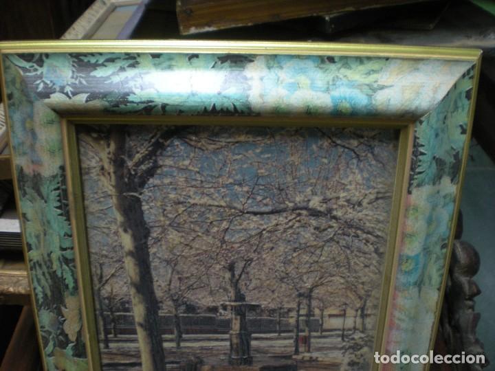 Otros objetos de arte: fotograf&iacute;a parque , tratada con goma laca con marco. - Foto 2
