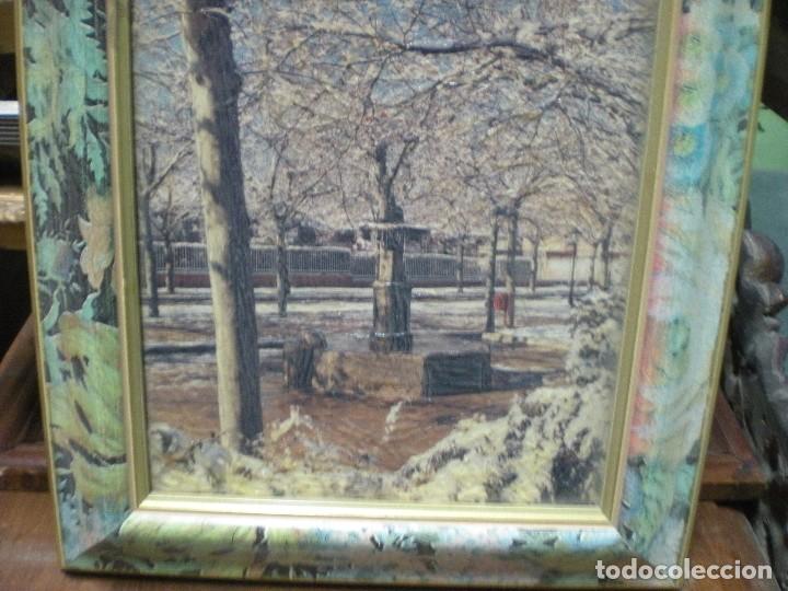 Otros objetos de arte: fotograf&iacute;a parque , tratada con goma laca con marco. - Foto 3